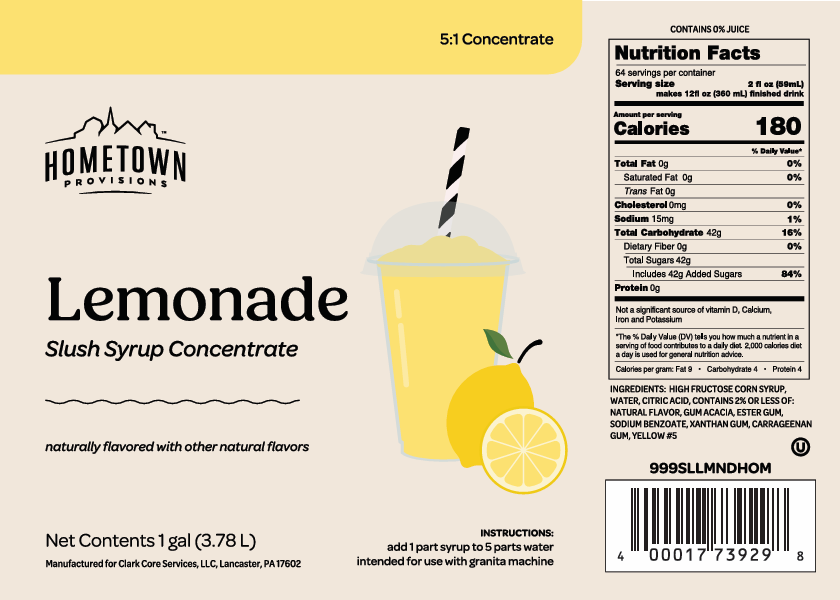 Kosher lemonade slush syrup label