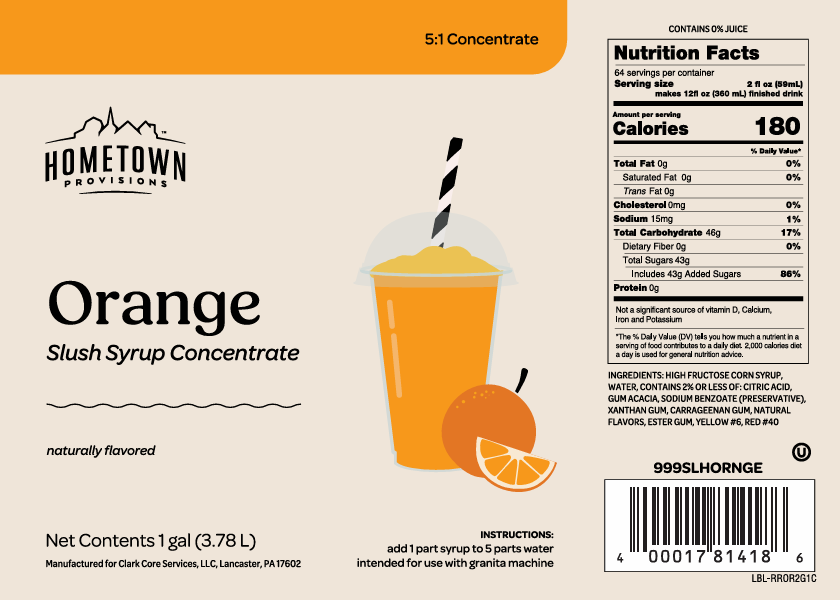 Kosher orange slush syrup label