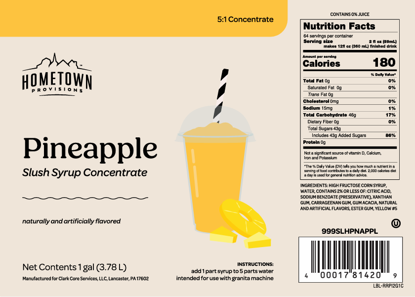 Kosher pineapple slush syrup label